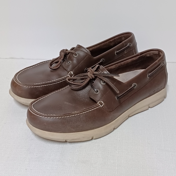 Birkenstock Brown Leather Boat Shoes Sz 46 (13) - Picture 2 of 9